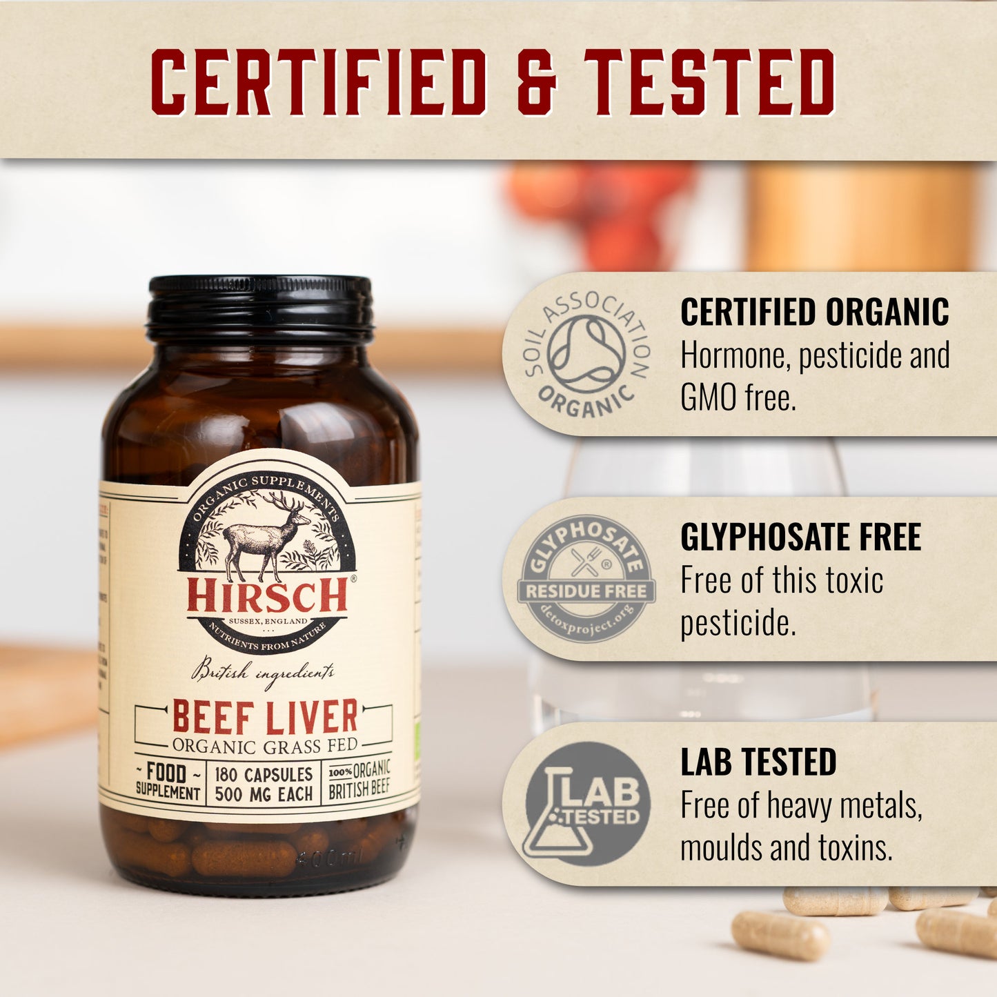 Hirsch PrimeOrgan™ Organic Grass Fed Beef Liver Supplement