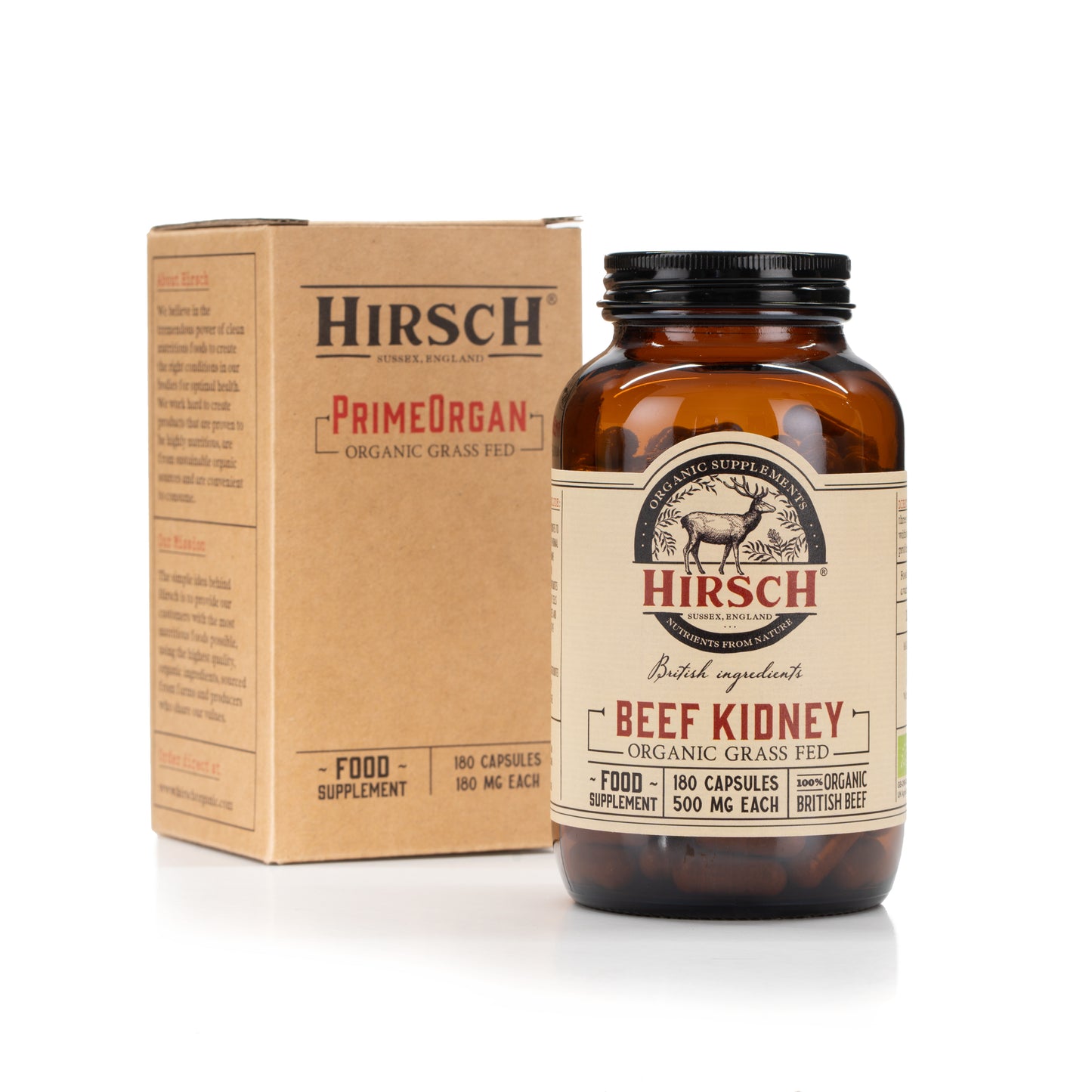 Hirsch PrimeOrgan™ Organic Grass Fed Beef Kidney Supplement
