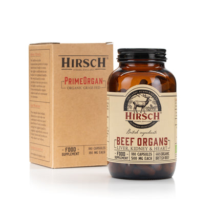 Hirsch PrimeOrgan™ Organic Grass Fed Beef Organs Supplement (Liver, Kidney & Heart)