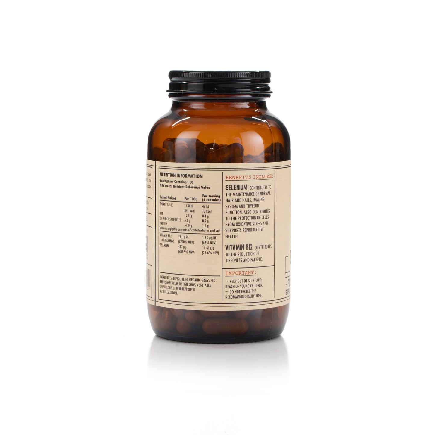 Hirsch PrimeOrgan™ Organic Grass Fed Beef Kidney Supplement