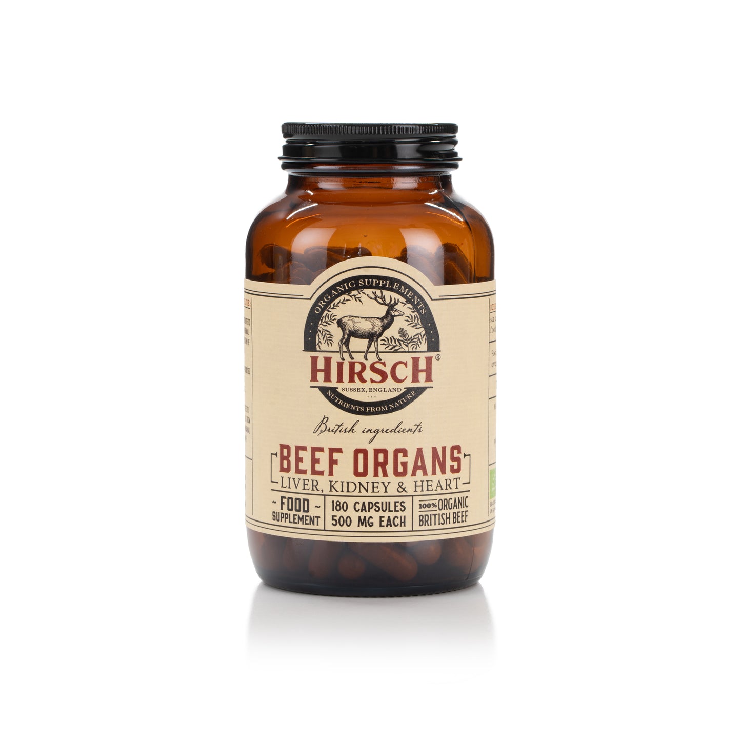 Hirsch PrimeOrgan™ Organic Grass Fed Beef Organs Supplement (Liver, Kidney & Heart)