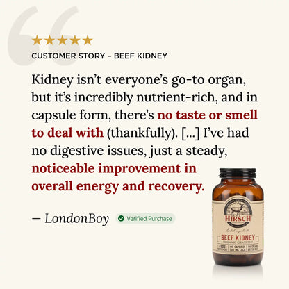 Hirsch PrimeOrgan Organic Grass Fed Beef Kidney Supplement