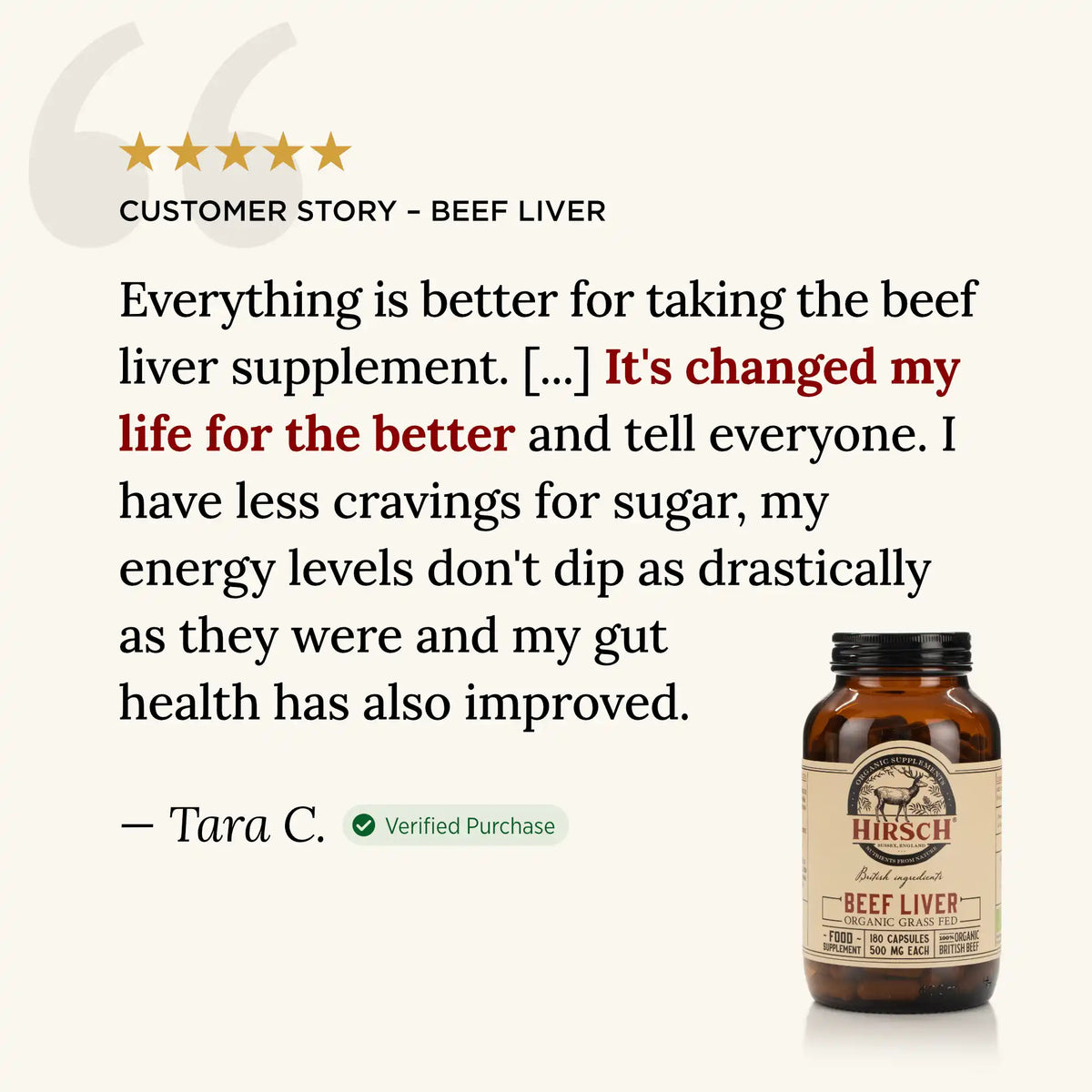 Hirsch PrimeOrgan Organic Grass Fed Beef Liver Supplement