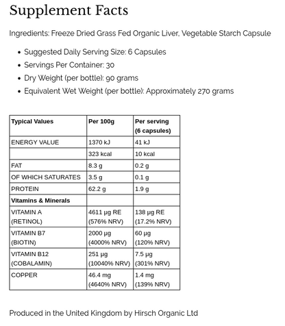 PrimeOrgan™ Organic Grass Fed Beef Liver Supplement