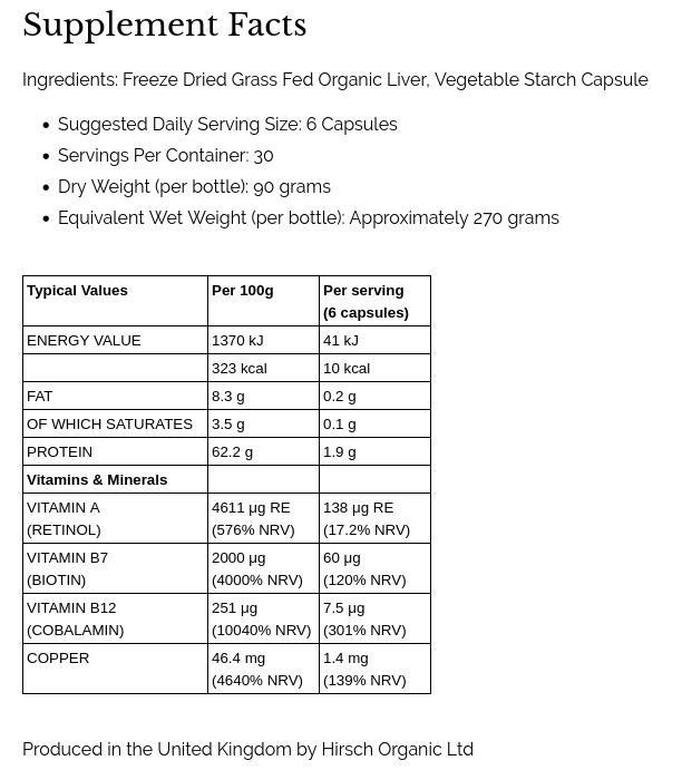 PrimeOrgan™ Organic Grass Fed Beef Liver Supplement